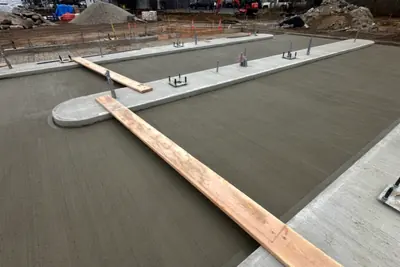 Large slab pour. Executive Building Systems project.