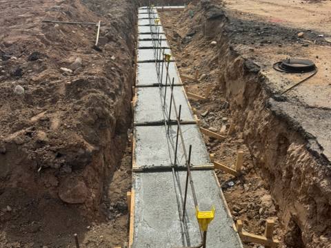 Formed trench. Executive Building Systems project.