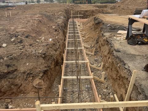 Trench reinforcing. Executive Building Systems project.
