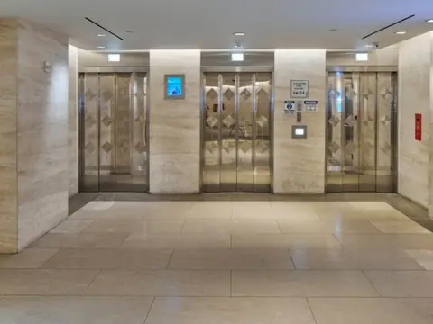 Elevator bank. Executive Building Systems project.