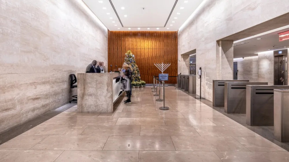 Finished lobby. Executive Building Systems project.