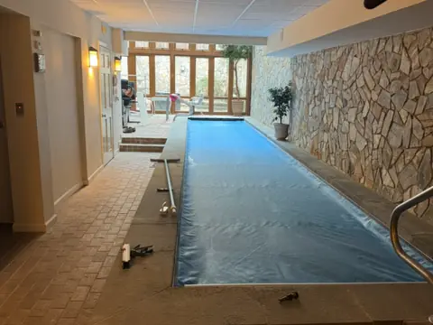 Pool corridor finishes. Executive Building Systems project.